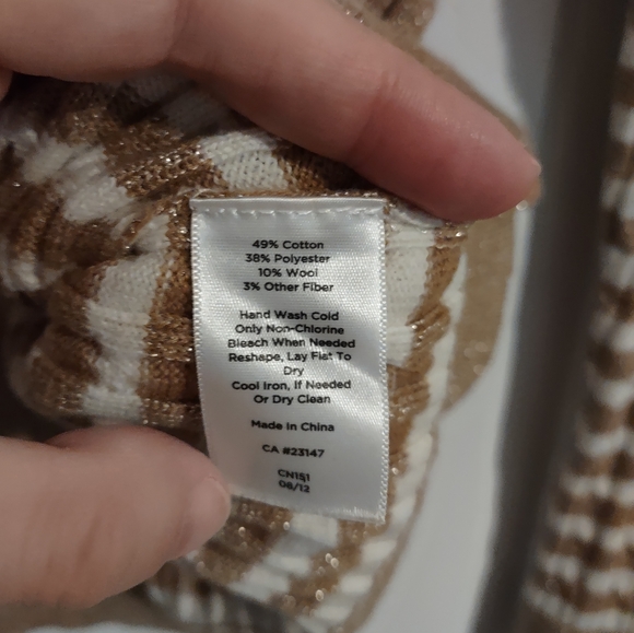 Talbots Metallic Striped Cable Knit Sweater - Picture 6 of 10